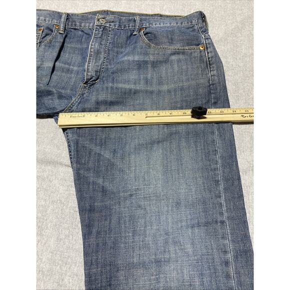 Levis 569 Jeans Mens Tag 38x30 Actual 40x28 Blue Straight Loose Baggy 90s Denim - Picture 13 of 14
